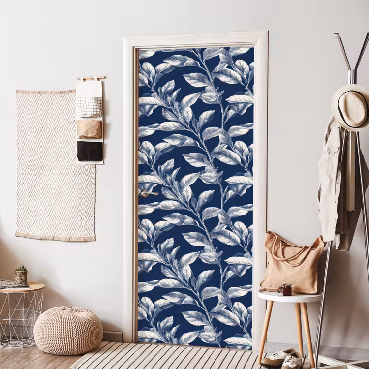 Deursticker - Botanisch - Patroon - Blauw — 8