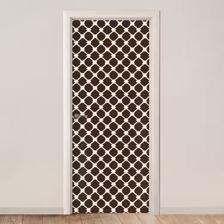 Deursticker - Bruin - Ruitpatroon - Geometrisch — 1