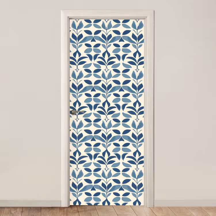 Deursticker - Flora - Modern - Blauw — 1