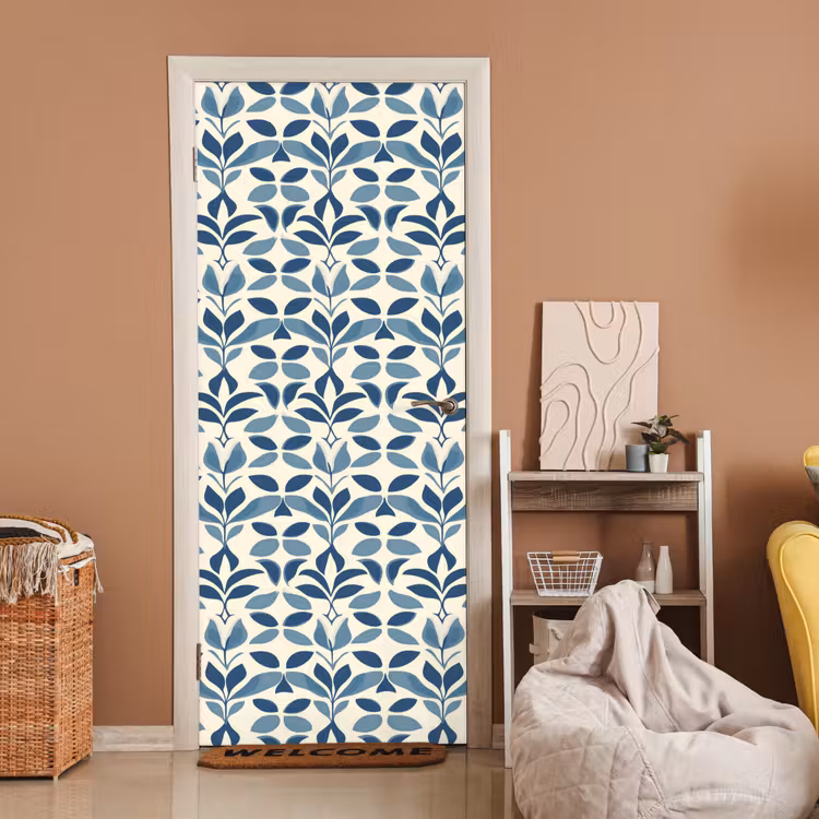 Deursticker - Flora - Modern - Blauw — 2