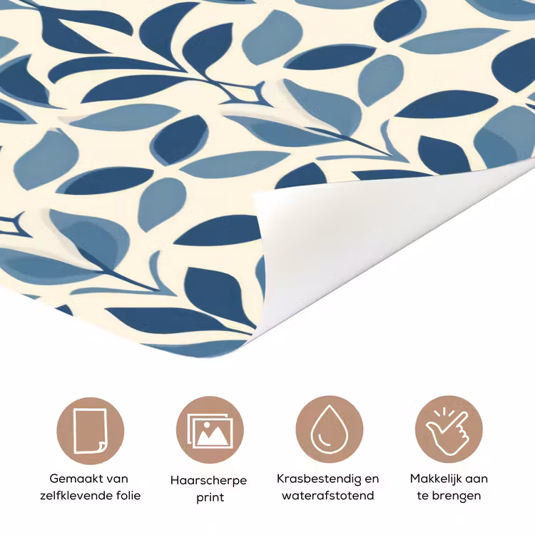 Deursticker - Flora - Modern - Blauw — 3