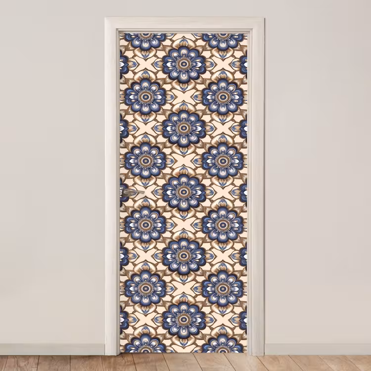 Deursticker - Floraal - Ornament - Blauw — 1