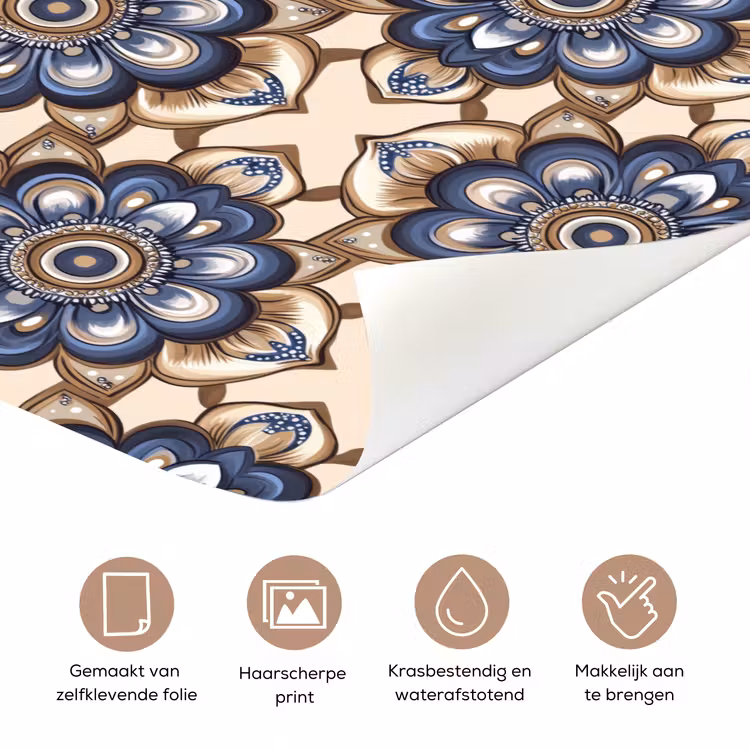 Deursticker - Floraal - Ornament - Blauw — 3