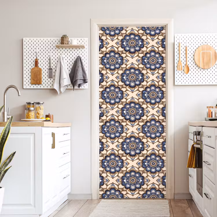 Deursticker - Floraal - Ornament - Blauw — 7