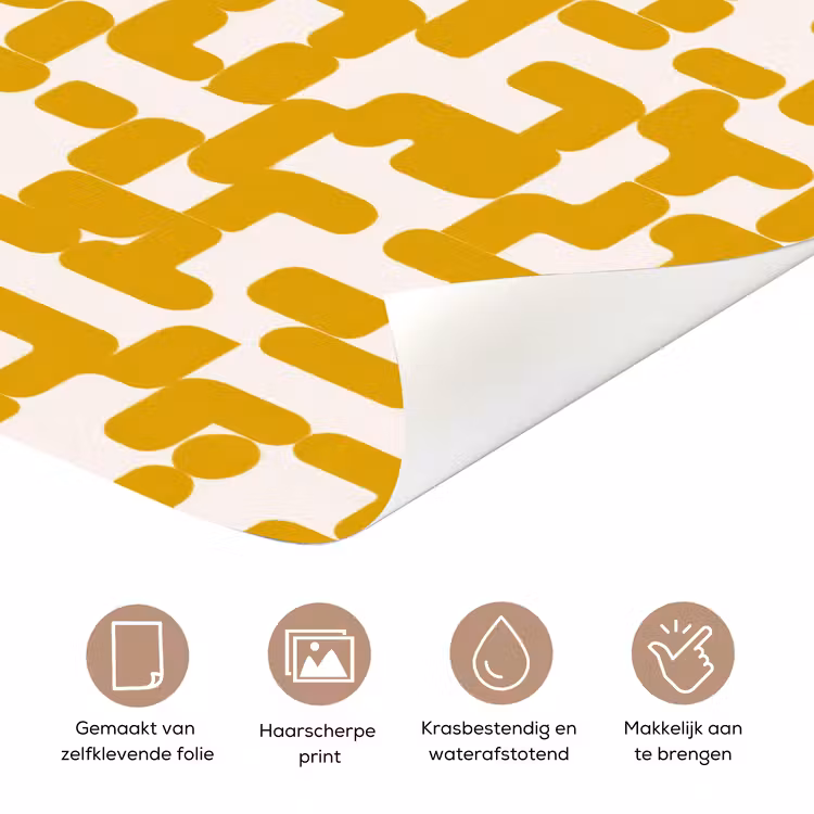 Deursticker - Geel - Beige - Patroon — 3