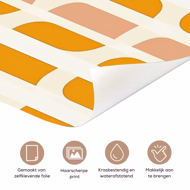 Deursticker - Geometrisch - Patroon - Geel - Roze — 3