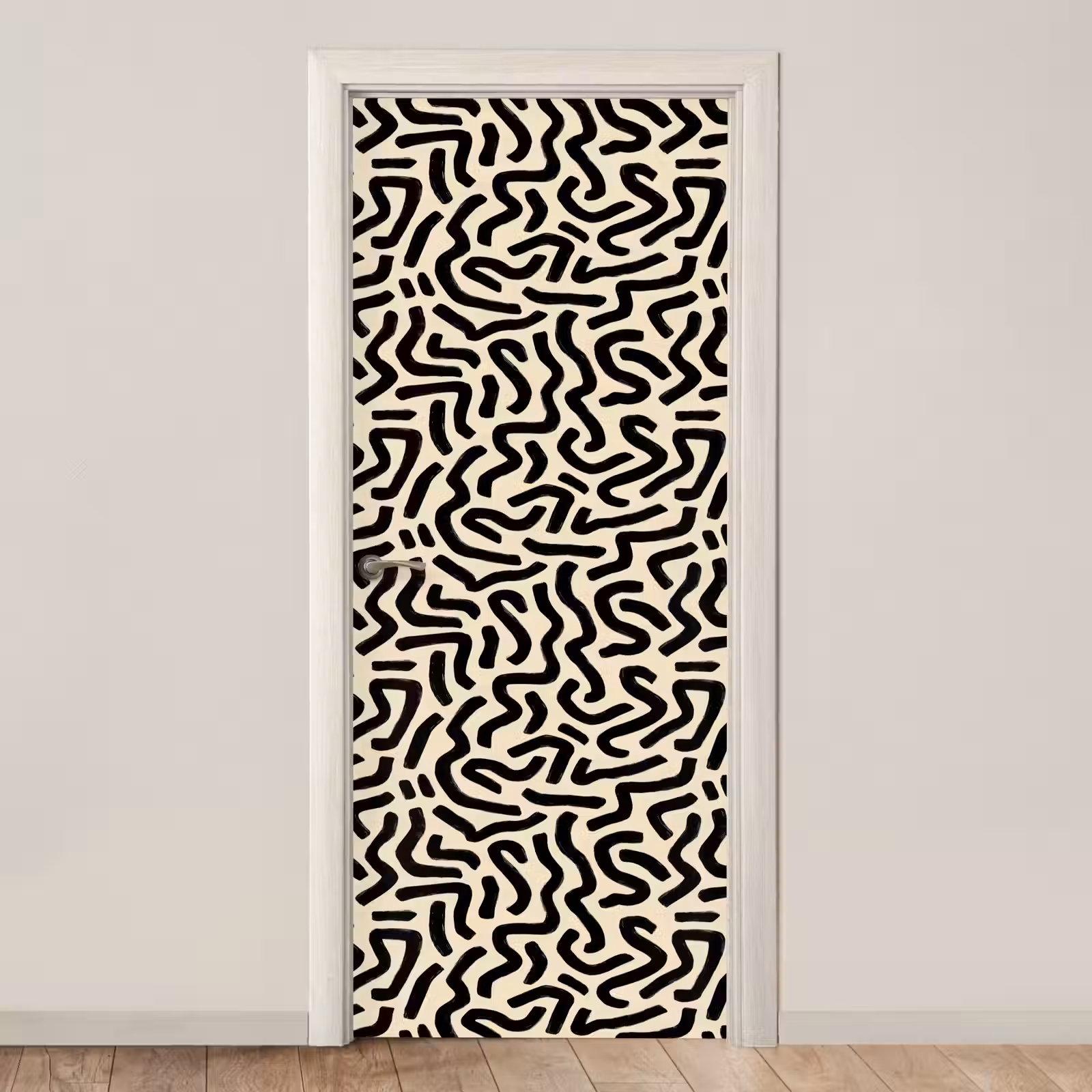 Deursticker - Abstract - Lijnen - Zwart — 1