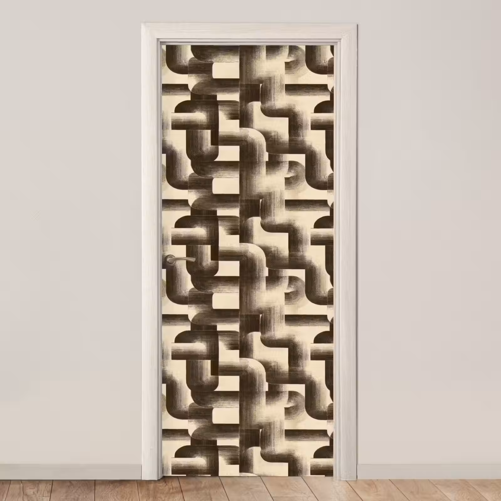 Deursticker - Abstract - Retro - Zwart — 1