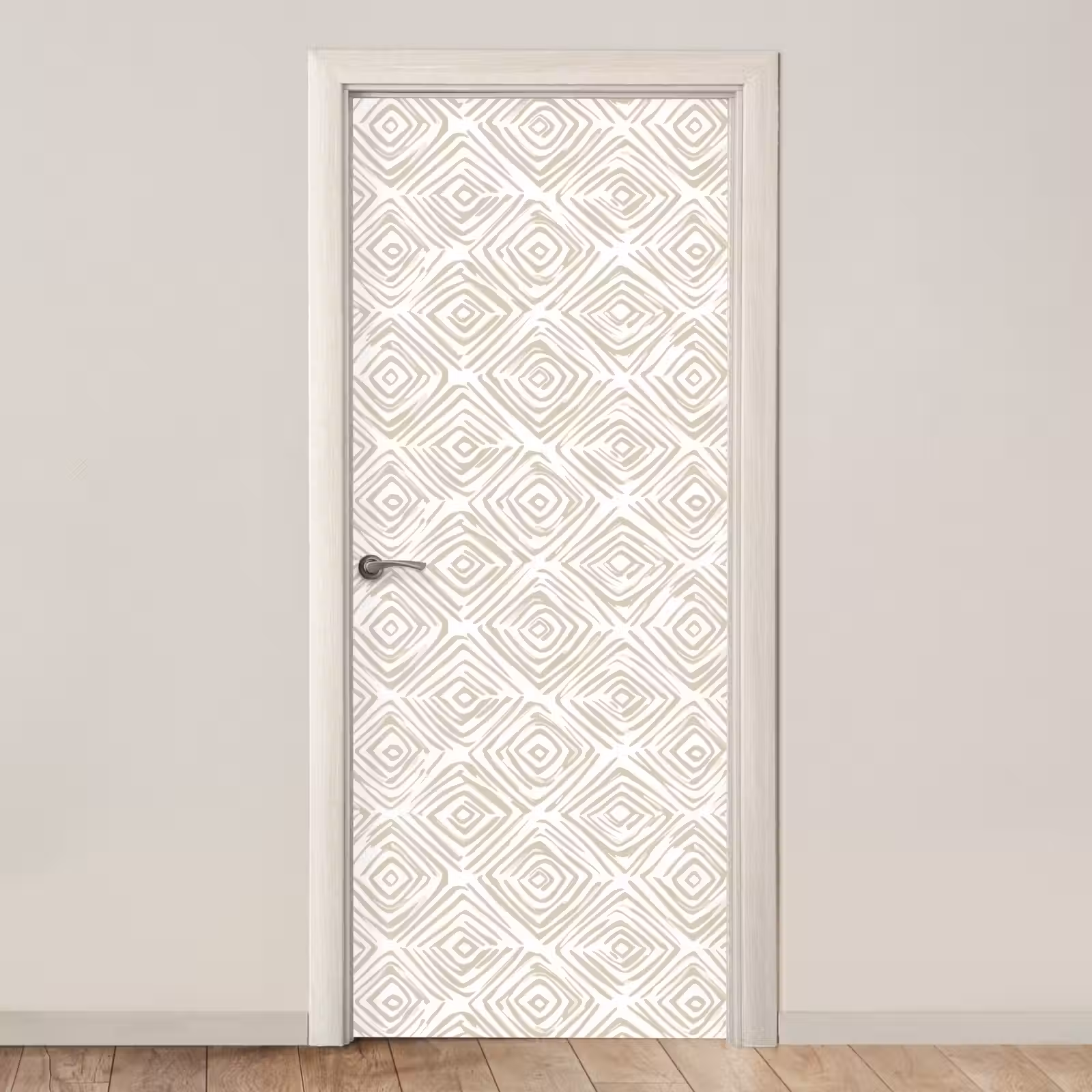 Deursticker - Abstract - Ruit - Beige — 1