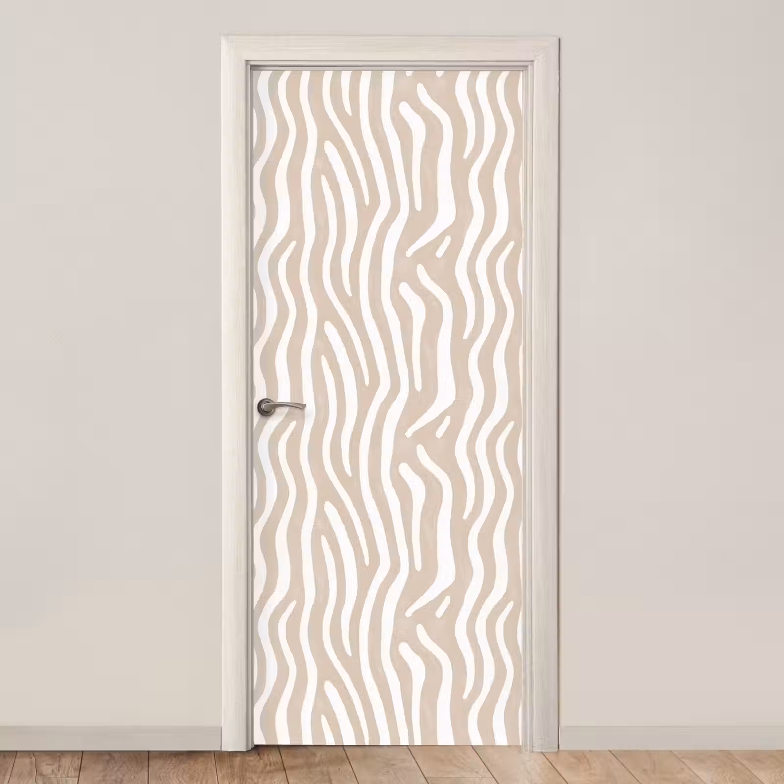 Deursticker - Abstract - Zebra - Beige — 1