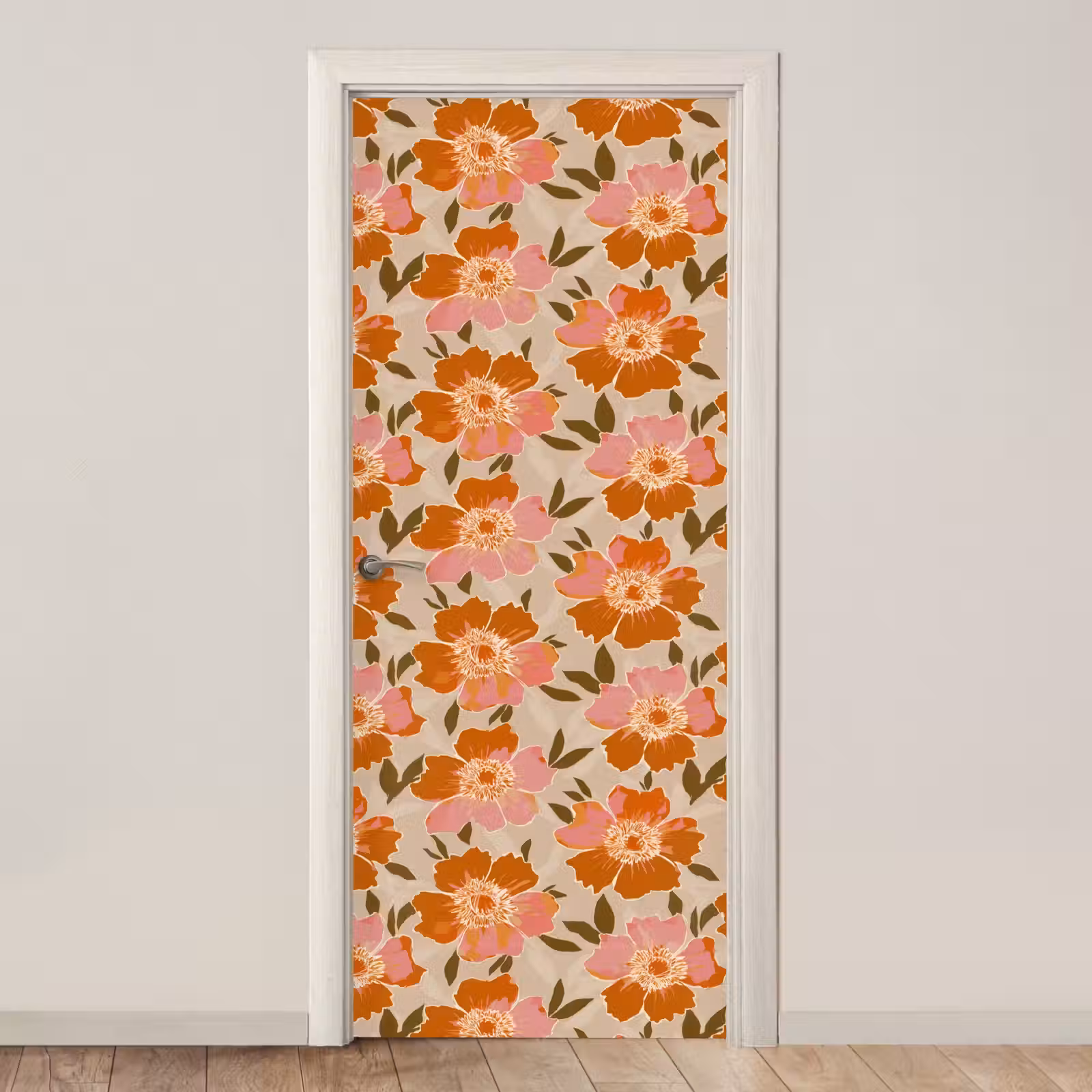 Deursticker - Bloemen - Motief - Retro — 1