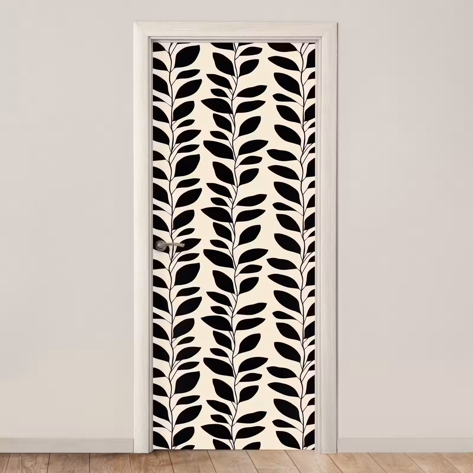 Deursticker - Botanisch - Dessin - Zwart - Beige — 1