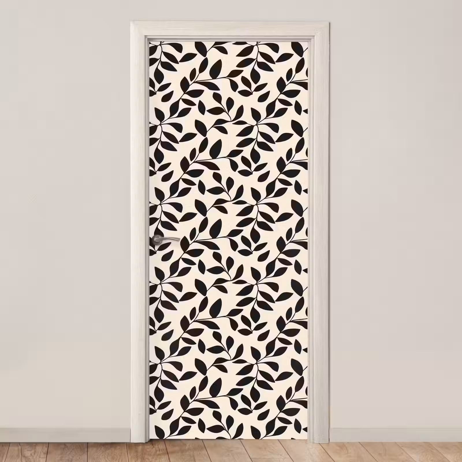 Deursticker - Elegant - Patroon - Zwart - Beige — 1