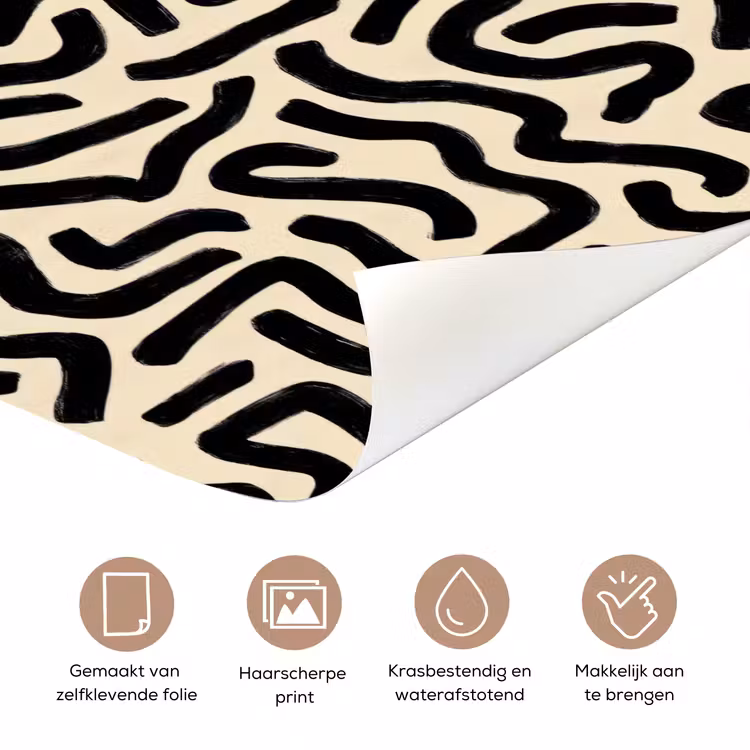 Deursticker - Abstract - Lijnen - Zwart — 3