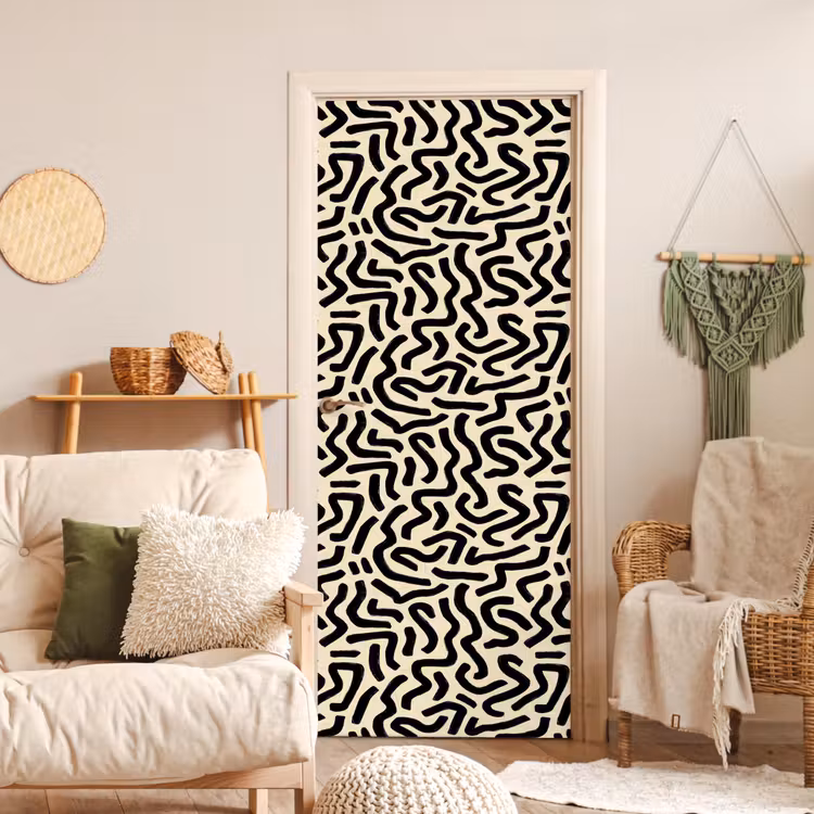 Deursticker - Abstract - Lijnen - Zwart — 4