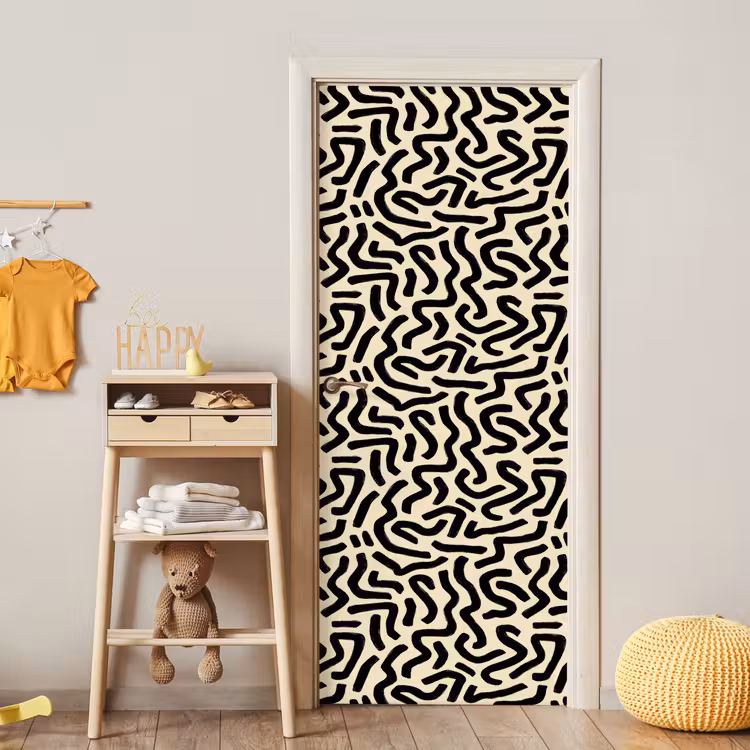 Deursticker - Abstract - Lijnen - Zwart — 6