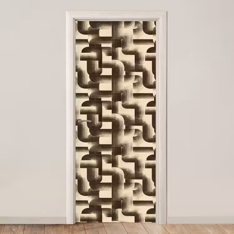 Deursticker - Abstract - Retro - Zwart — 1