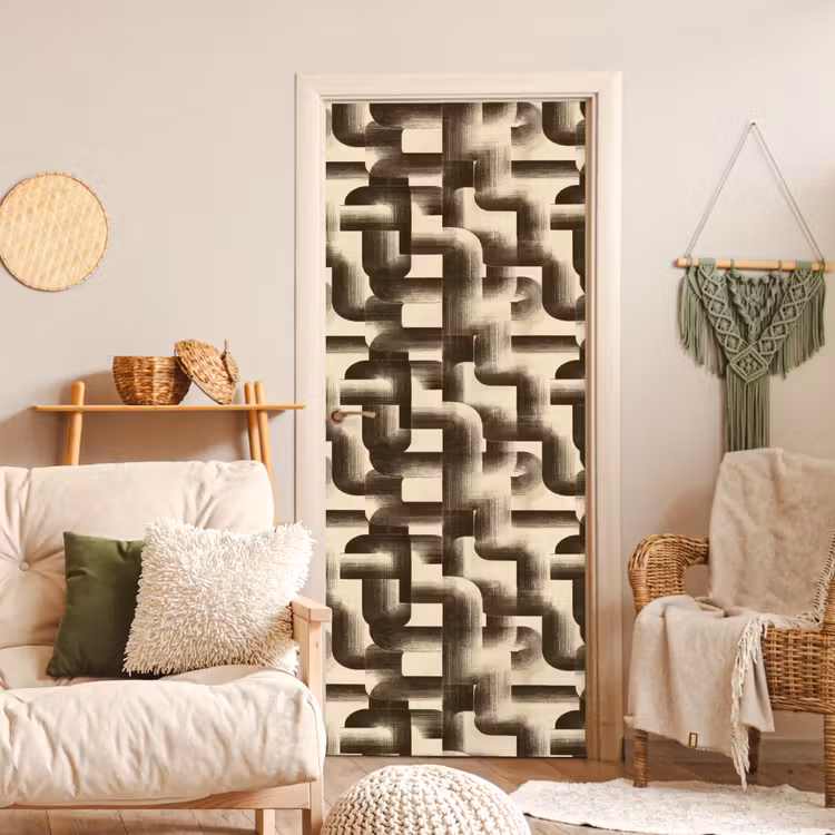 Deursticker - Abstract - Retro - Zwart — 4