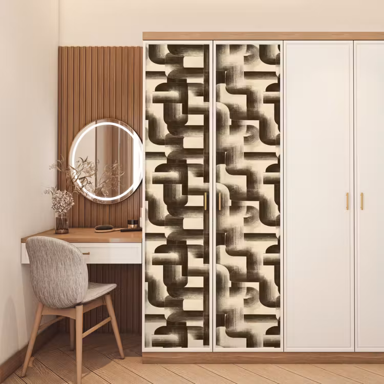 Deursticker - Abstract - Retro - Zwart — 5