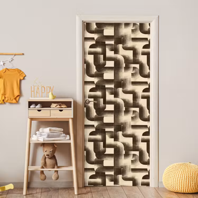Deursticker - Abstract - Retro - Zwart — 6