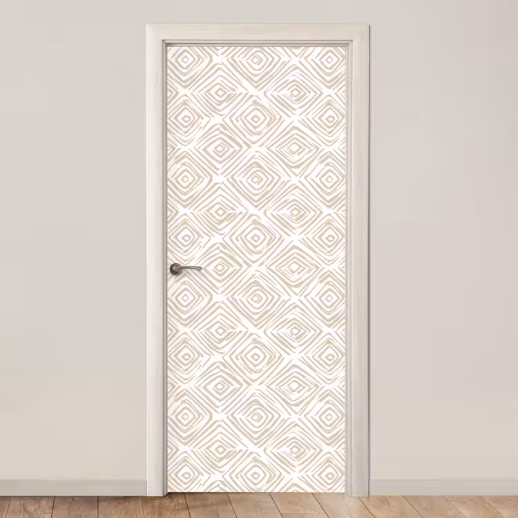 Deursticker - Abstract - Ruit - Beige — 1