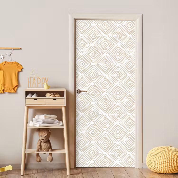 Deursticker - Abstract - Ruit - Beige — 6