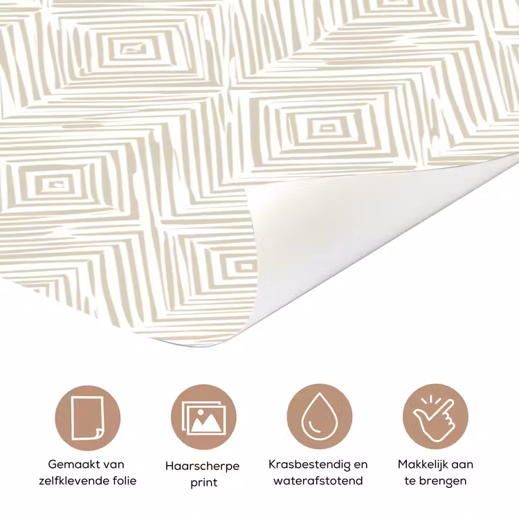 Deursticker - Abstract - Ruiten - Beige — 3