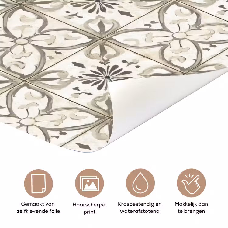 Deursticker - Antiek - Tegel - Beige — 3