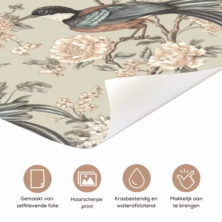 Deursticker - Bloem - Vogel - Kleurrijk — 3
