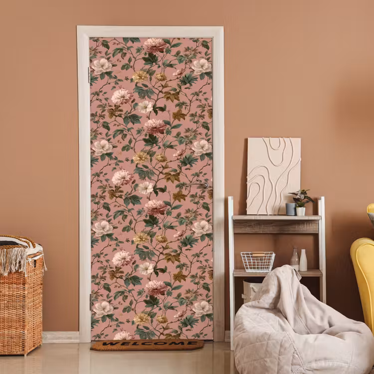 Deursticker - Bloemen - Klassiek - Roze — 2
