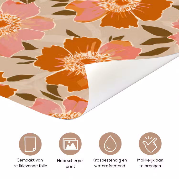 Deursticker - Bloemen - Motief - Retro — 3