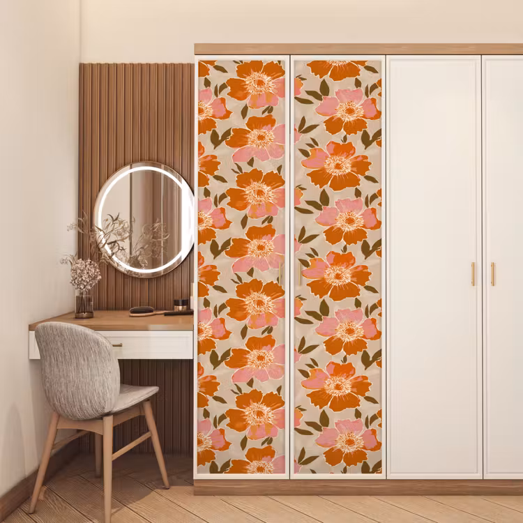 Deursticker - Bloemen - Motief - Retro — 5