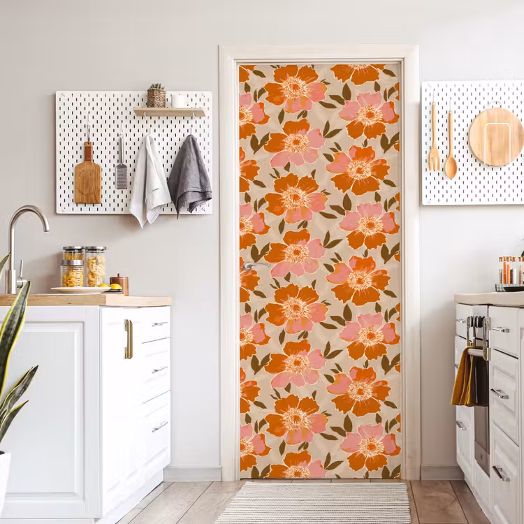 Deursticker - Bloemen - Motief - Retro — 7