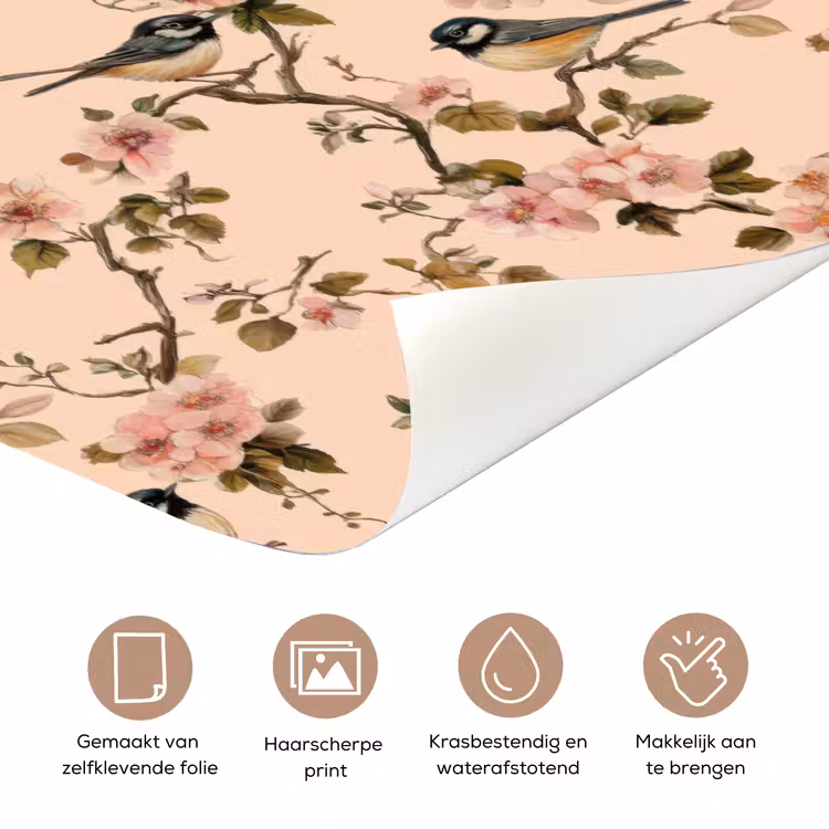 Deursticker - Bloesem - Koolmees - Roze — 3