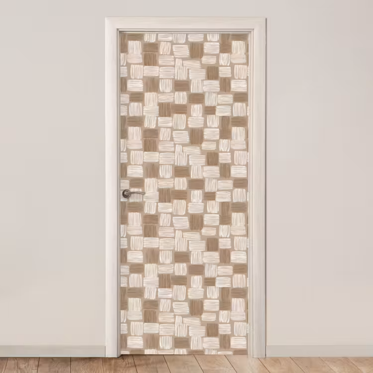 Deursticker - Blok - Patroon - Bruin — 1