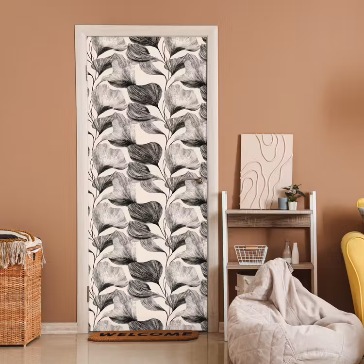 Deursticker - Botanisch - Bladeren - Zwart — 2
