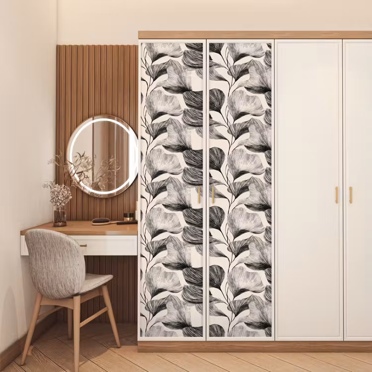 Deursticker - Botanisch - Bladeren - Zwart — 5