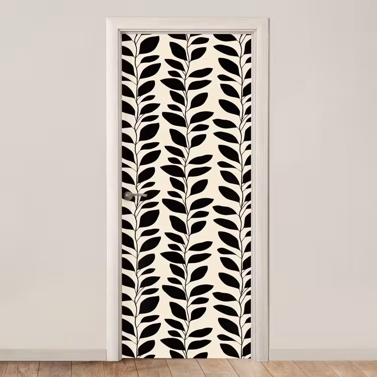Deursticker - Botanisch - Dessin - Zwart - Beige — 1
