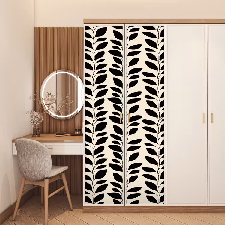 Deursticker - Botanisch - Dessin - Zwart - Beige — 5