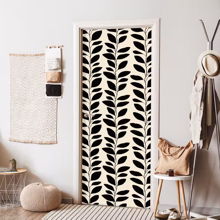 Deursticker - Botanisch - Dessin - Zwart - Beige — 8