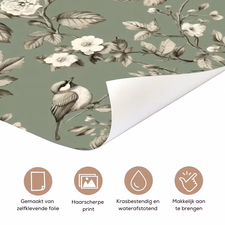 Deursticker - Botanisch - Vogels - Groen — 3