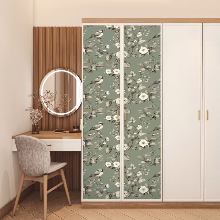 Deursticker - Botanisch - Vogels - Groen — 5