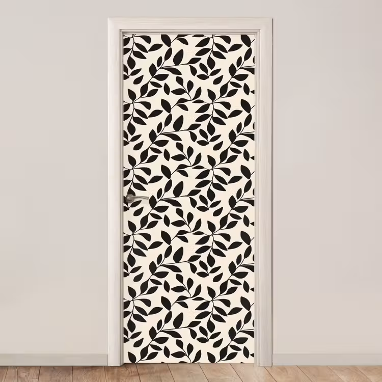 Deursticker - Elegant - Patroon - Zwart - Beige — 1