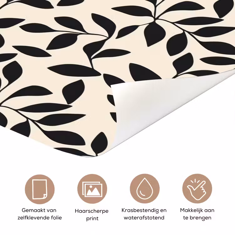 Deursticker - Elegant - Patroon - Zwart - Beige — 3