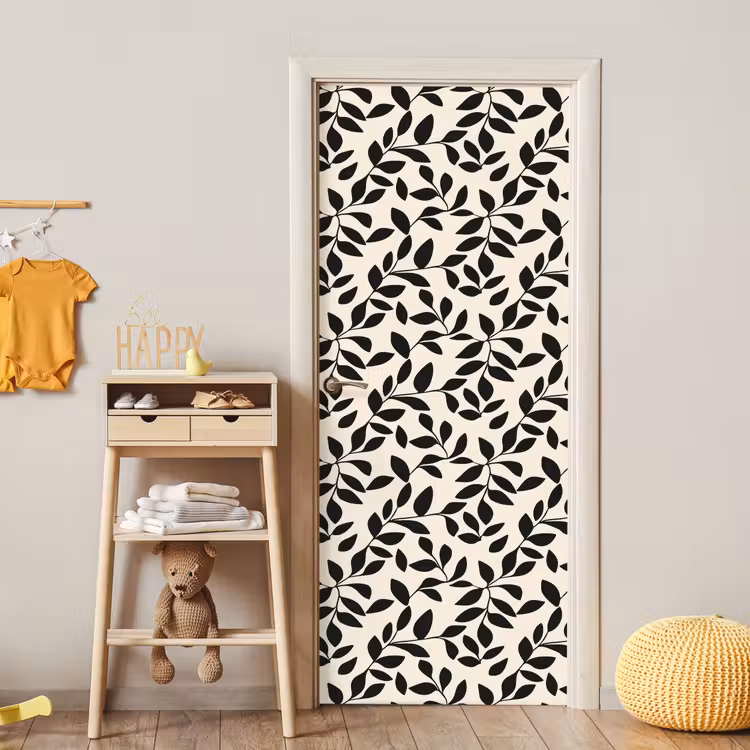 Deursticker - Elegant - Patroon - Zwart - Beige — 6