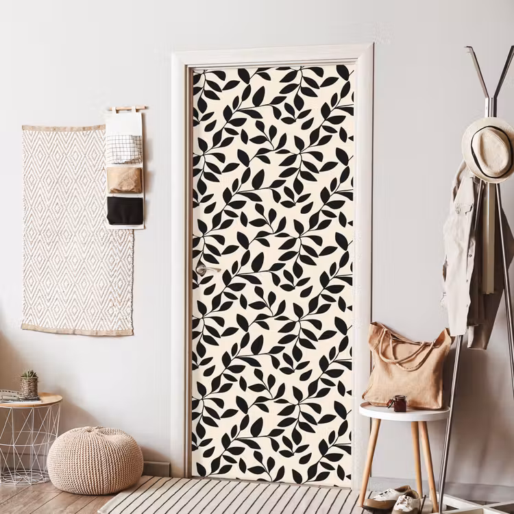 Deursticker - Elegant - Patroon - Zwart - Beige — 8