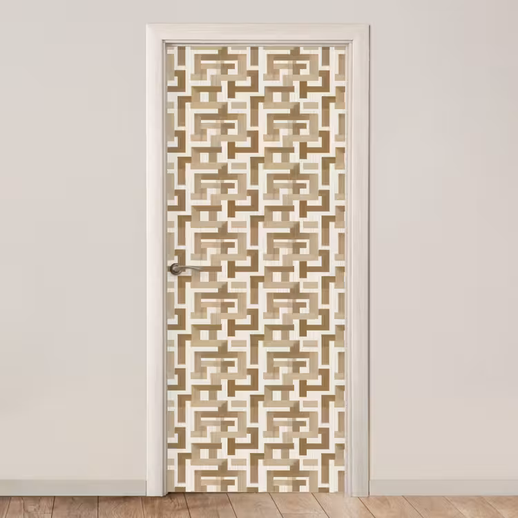 Deursticker - Geometrisch - Retro - Bruin — 1