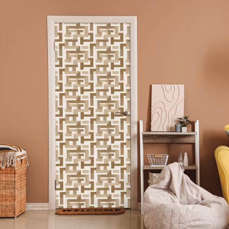 Deursticker - Geometrisch - Retro - Bruin — 2