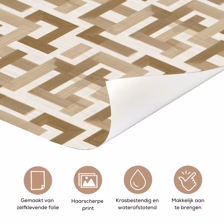 Deursticker - Geometrisch - Retro - Bruin — 3