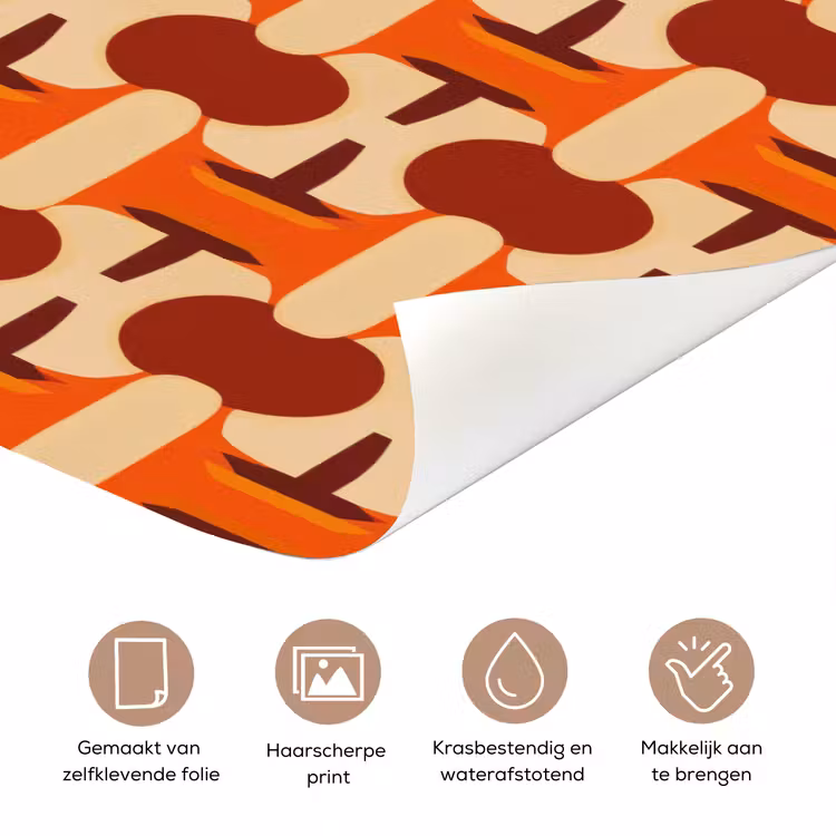 Deursticker - Geometrisch - Retro - Oranje — 3